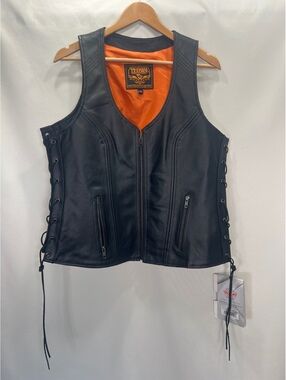 NWT Milwaukee Leather Motorcycle Rider Vest with Side Lacing Women's 2XL
